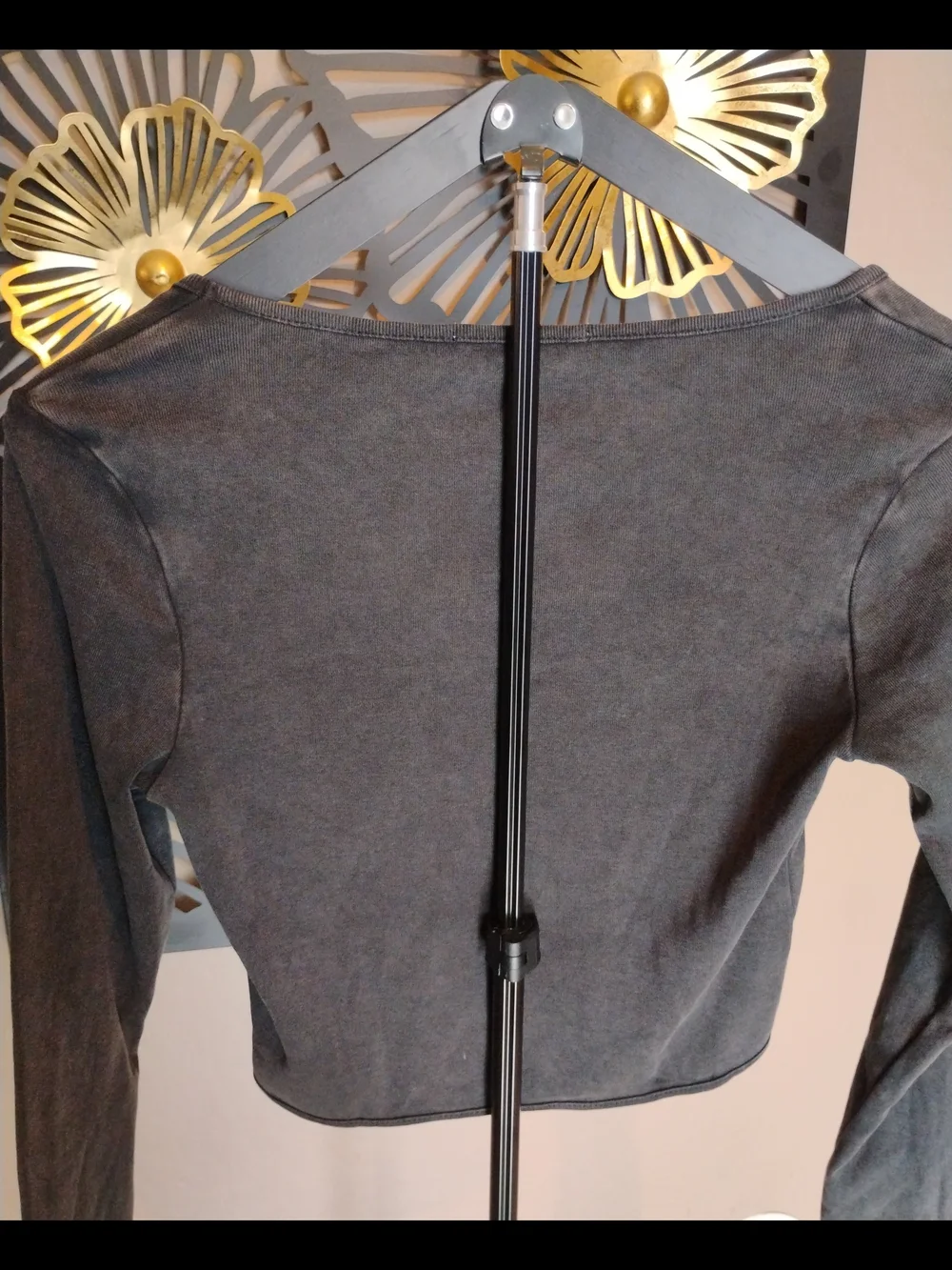 Universal Thread Size M Black Long-Sleeve Square Neck Top NWT